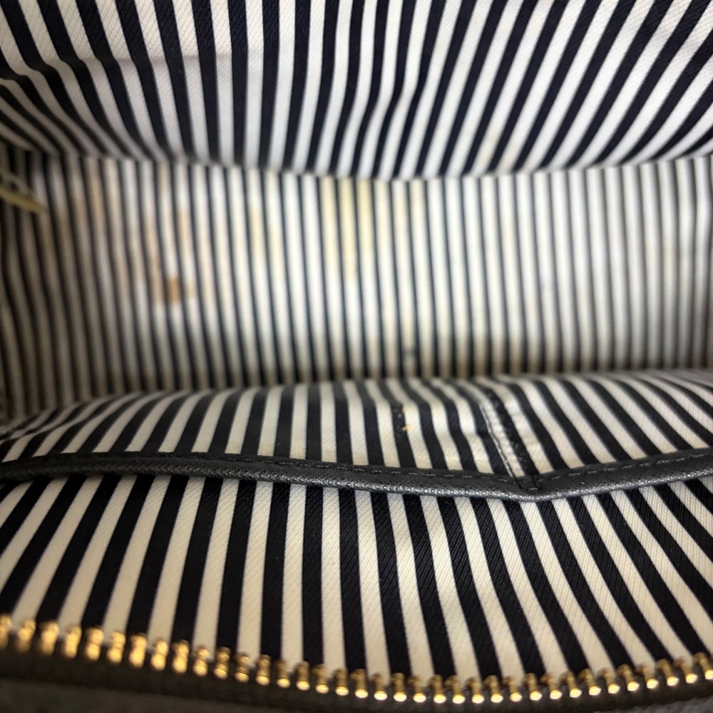 Kate Spade New York Black Cream Saffiano Leather Satchel Crossbody Bag - Picture 7 of 8